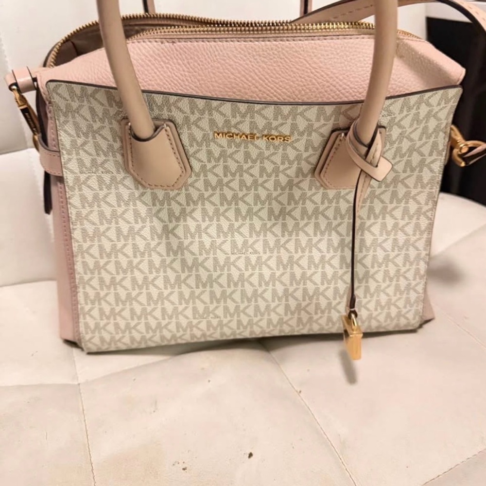 Michael Kors Beige and Pink Satchel